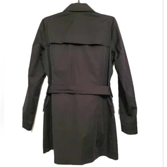 Michael Michael Kors Beverly Black Trench Coat. SZ M, EUC - Picture 2 of 6